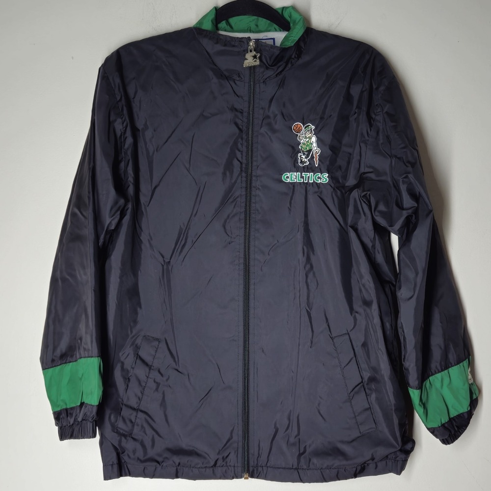 Vintage Starter Youth Size L Boston Celtic's Zip Up Windbreaker Jacket